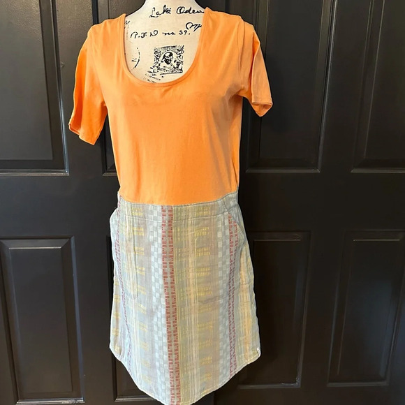 Woolrich women's Eco Rich Afterlight organic cotton short sleeve dress M(b4 - Picture 1 of 14